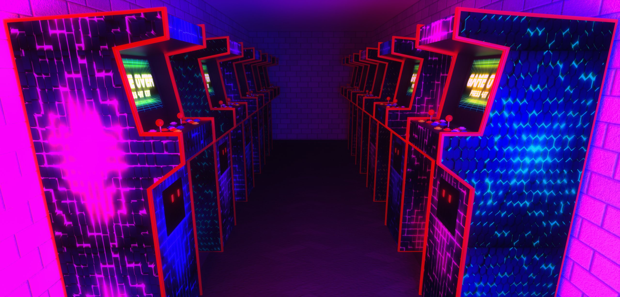 Retro arcade cabinet gaming